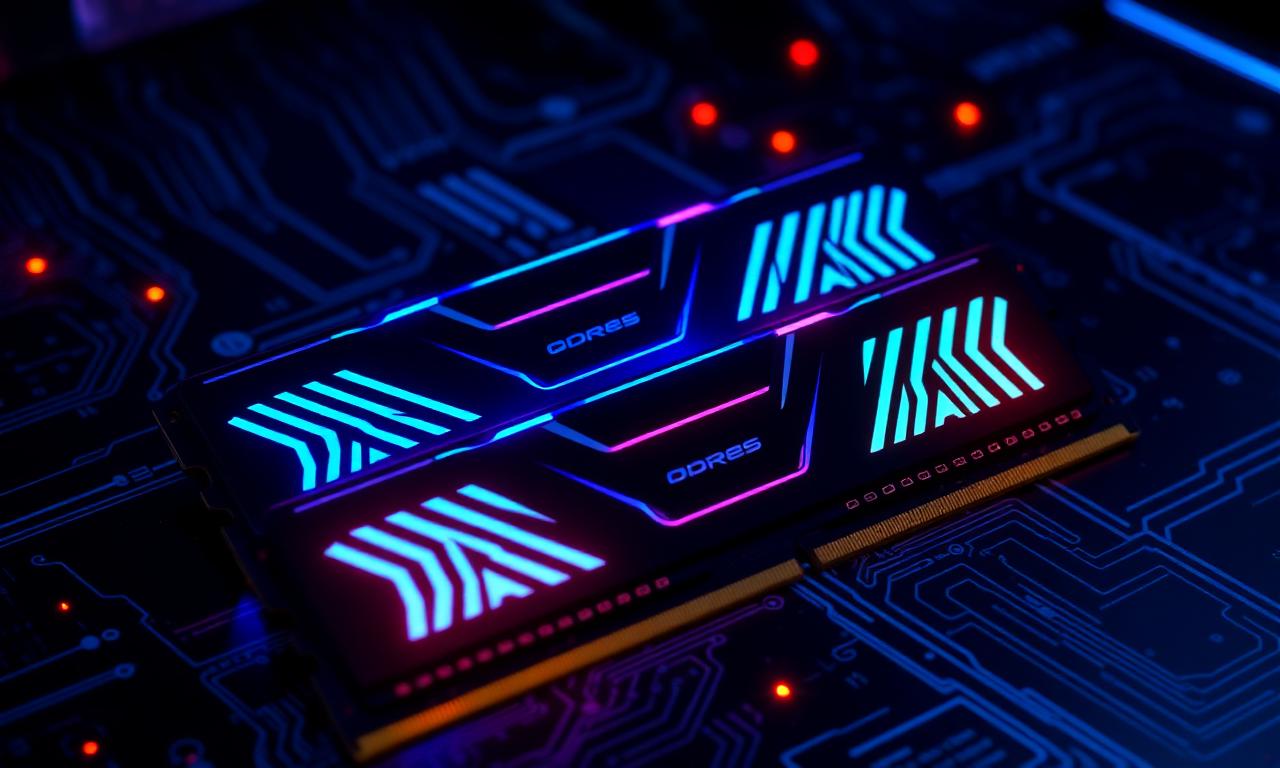 Memórias RAM RGB sobre placa-mãe